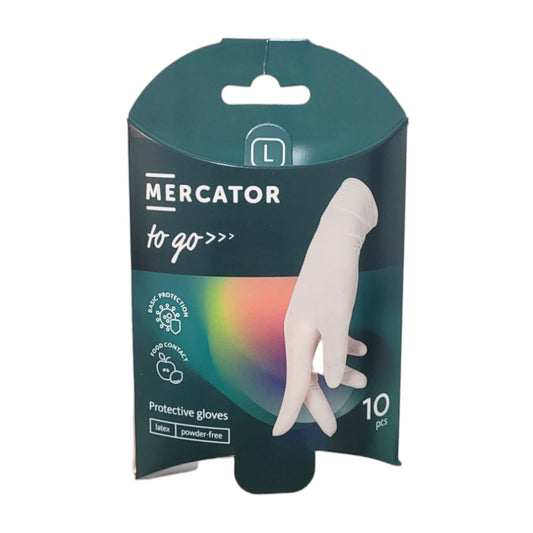 10x Mercator Latexhandschuhe Puderfrei Gr. XL