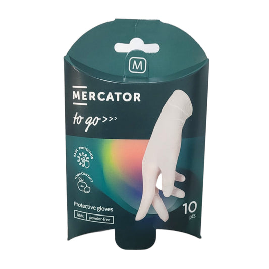 10x Mercator Latexhandschuhe Puderfrei Gr. M