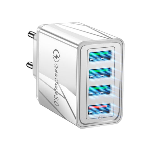 4 USB Ladegerät USB 3.0 Handy Phone Ladegerät weiß