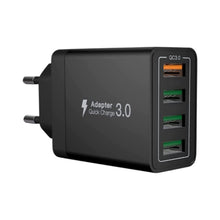 4 USB Ladegerät USB 3.0 Handy Phone Ladegerät schwarz