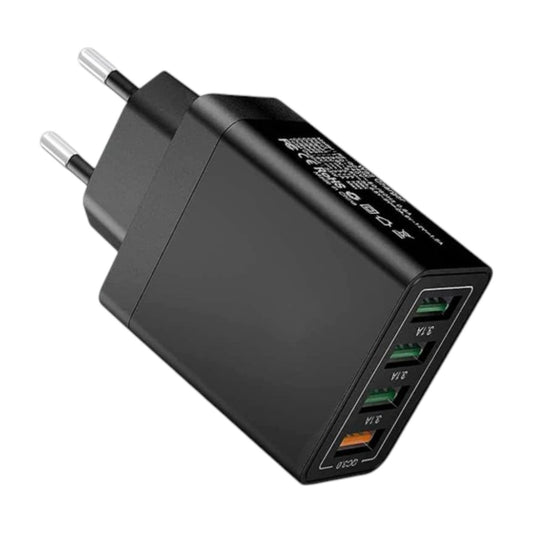4 USB Ladegerät USB 3.0 Handy Phone Ladegerät schwarz