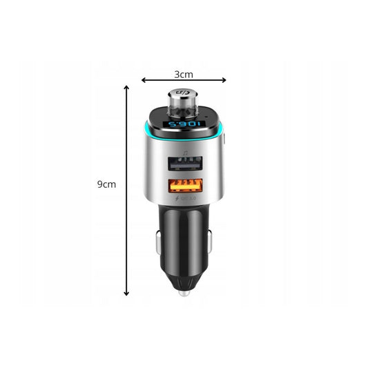 Bluetooth Auto Adapter FM Transmitter – USB Schnellladegerät, LED