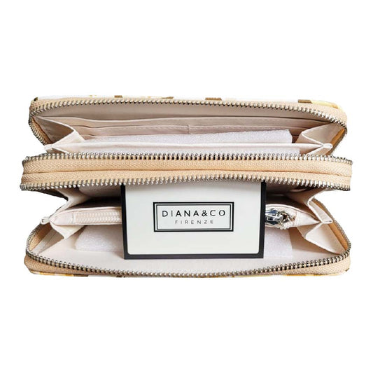 Diana & Co Firenze Damen lange Geldbörse Multifunktionale aus Leder