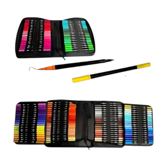Dual Brush Marker 100 Farben Doppelseitige Aquarellstifte Set mit Etui
