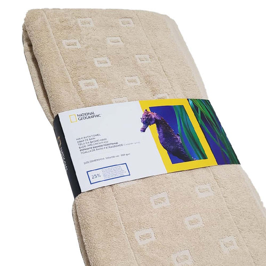 National Geographic Badetuch Wellnesstuch Trockentuch 100x150 Beige