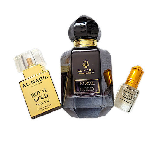 El Nabil Royal Gold Set 50ml EDP 15 ml Intense 5 ml Parfüm Öl Gratis