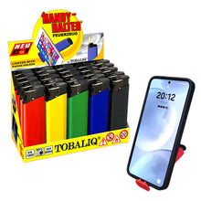 Elektronik Feuerzeuge mit HANDY HALTER 2in1 von TobaliQ 25 stk