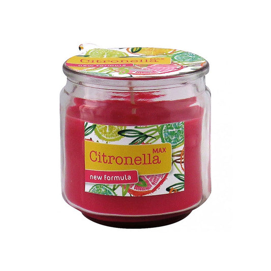 Kerze Citronella Rot in Glas 8,5x8,6cm 250g