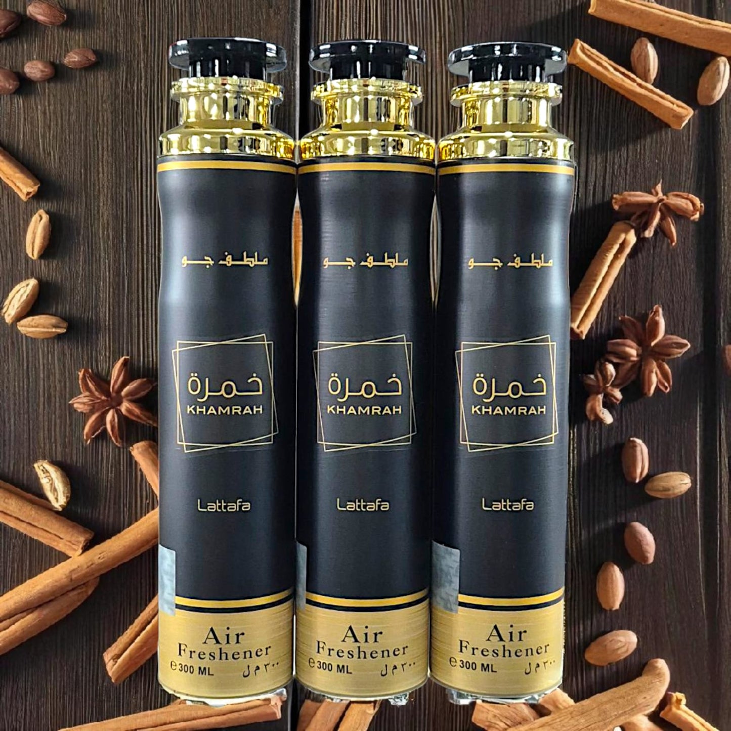 Lattafa Raumduft Set Lufterfrischer Khamrah 3x300ml=900ml