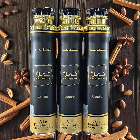 Lattafa Raumduft Set Lufterfrischer Khamrah 3x300ml=900ml