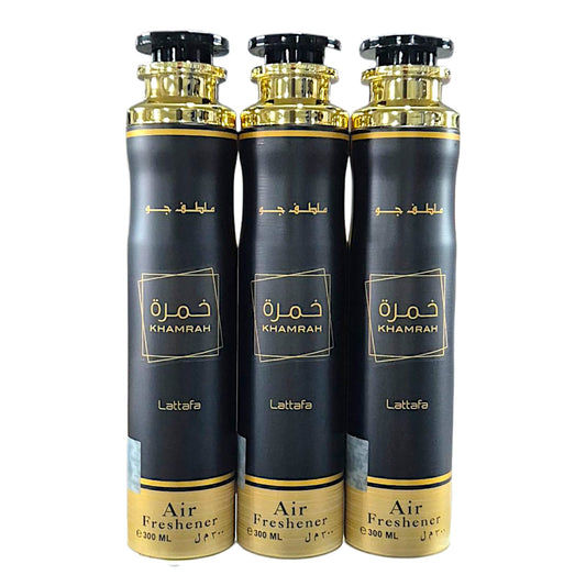 Lattafa Raumduft Set Lufterfrischer Khamrah 3x300ml=900ml