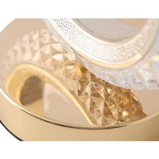 Kristall Tischlampe Ringform, RGB LED Nachtlicht, Schlafzimmerbeleuchtung