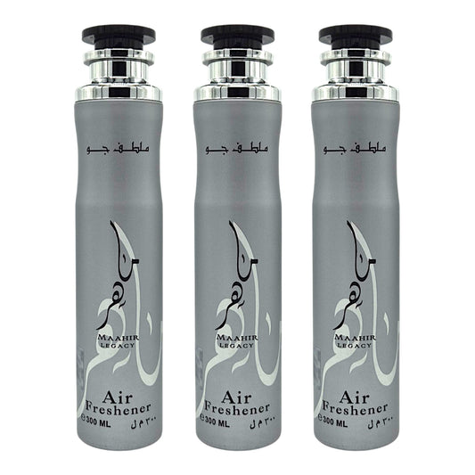 Lattafa Raumduft Set Lufterfrischer Maahir Legacy 3x300ml=900ml