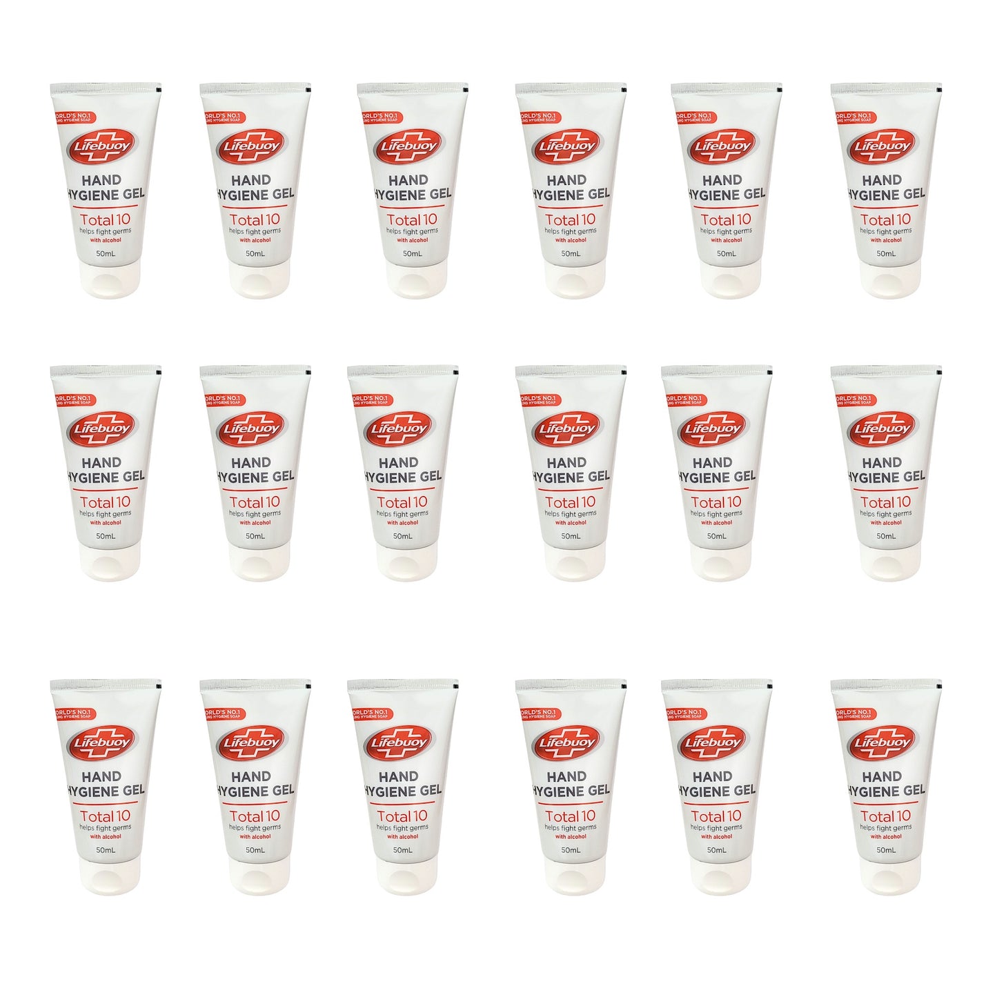 Hand Hygiene Gel in Tube 20x50ml von Lifebuoy Total 10 + 4x GRATIS
