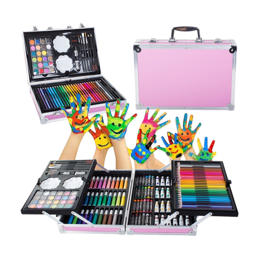 Malset für Kinder Malkoffer 145 Teile mit Stiften und Farben