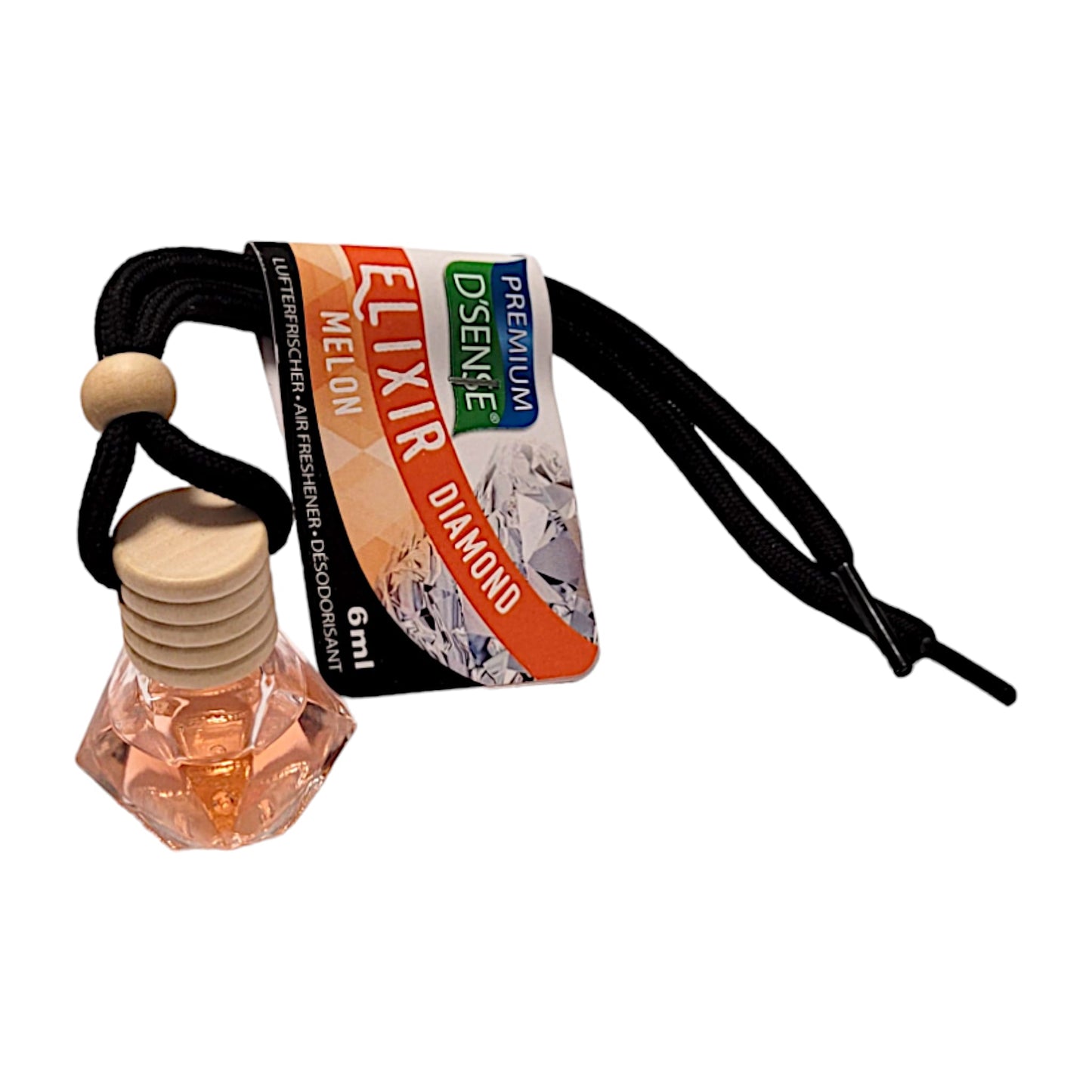 Premium D' Sense Auto Lufterfrischer in Glasflasche mit Aufhänger 6ml