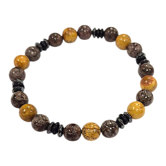 Naturstein-Armband – Braun & Ocker/Erdtöne