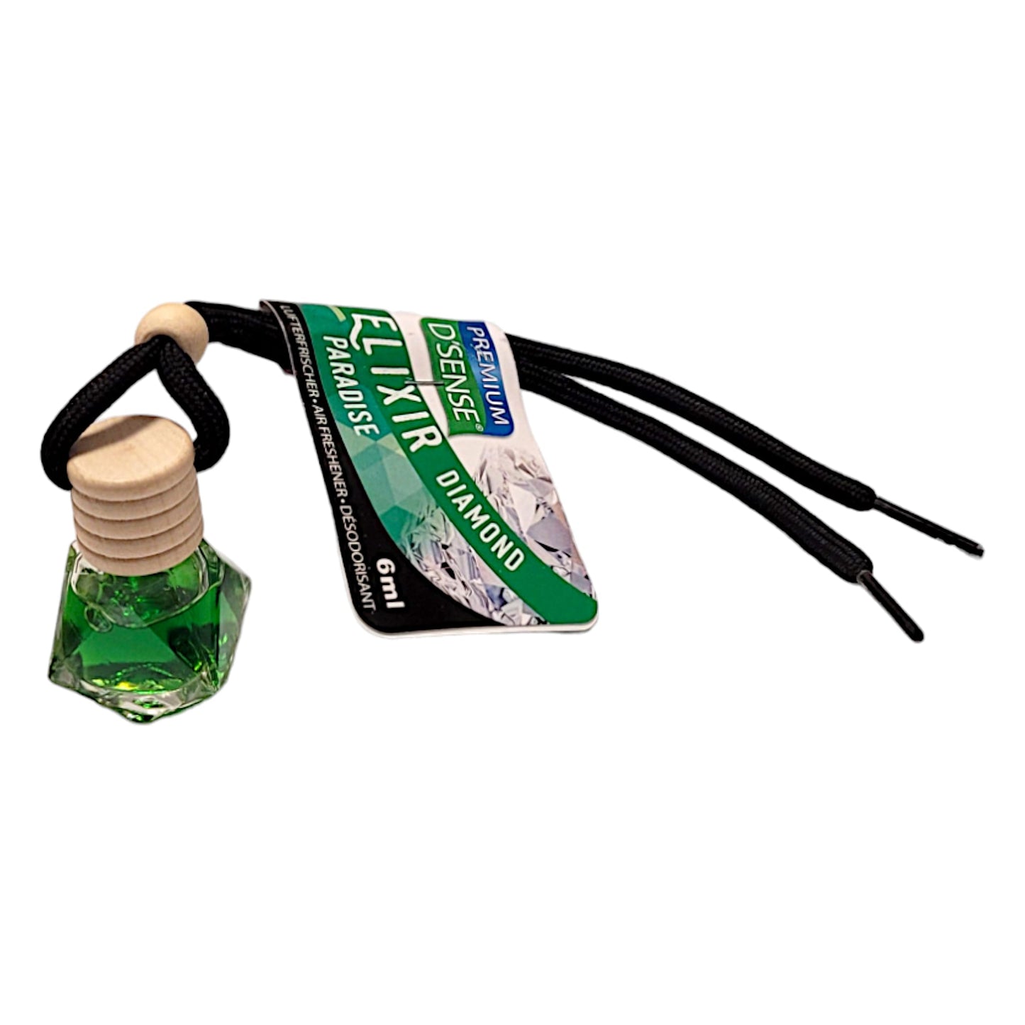 Premium D' Sense Auto Lufterfrischer in Glasflasche mit Aufhänger 6ml