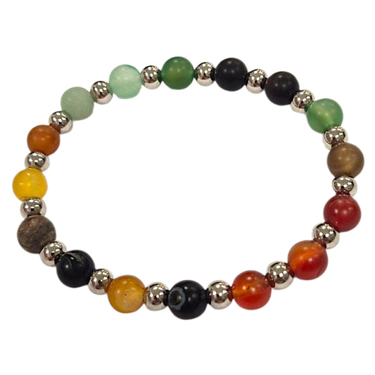 Regenbogen-Armband aus Naturstein