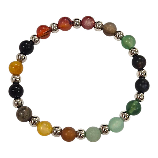 Regenbogen-Armband aus Naturstein