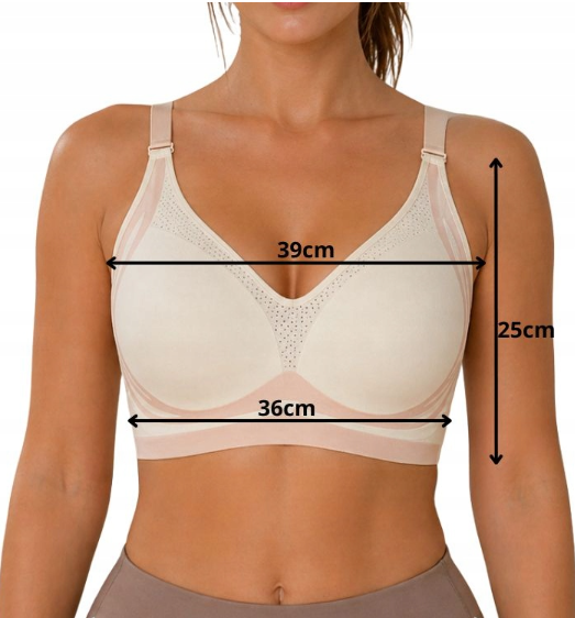 Sport BH Damen Nahtlos Push Up ohne Bügel mit Pads in Weiß – 80% Nylon 20% Elasthan, bügellos, formend