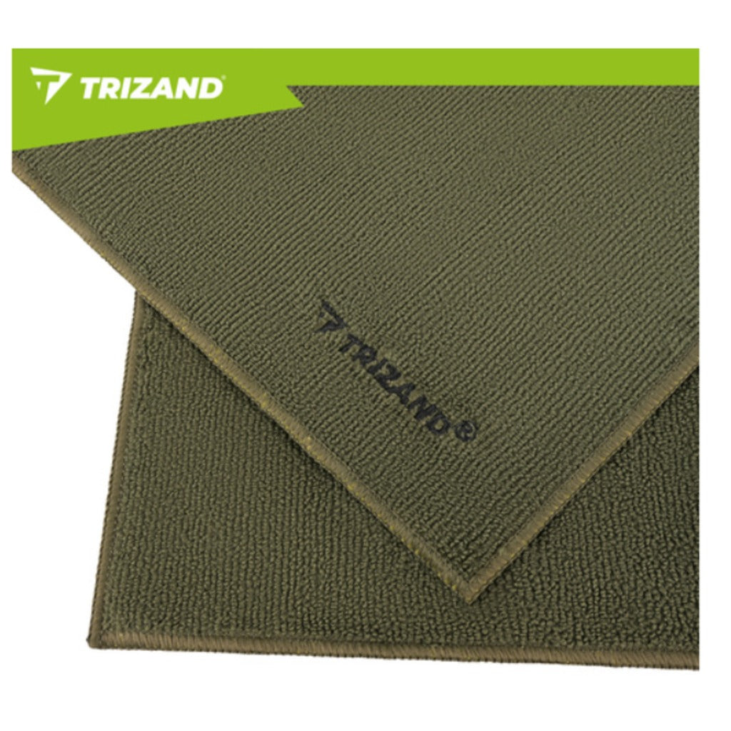 Trizand schnelltrocknendes Mikrofaser Handtuch 120x60 cm in Grau/Khaki – leichtes Sport- und Strandhandtuch mit Kordelzugbeut