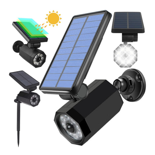 Solar LED Lampe mit Bewegungs- & Dämmerungssensor – 8/9 LED Gartenleuchte, kabellos, verstellbar, Außenbeleuchtung