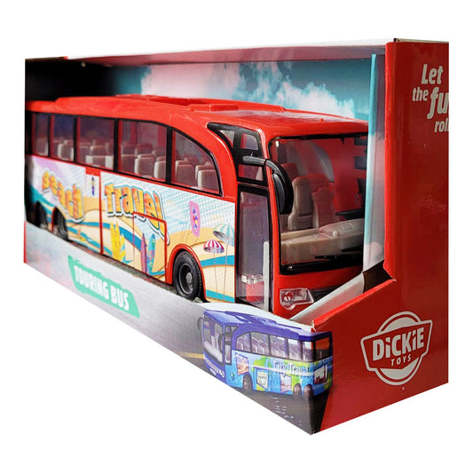 Dickie Toys Touring Bus Spielzeugbus mit Friktion Türen zum Öffnen 30 cm