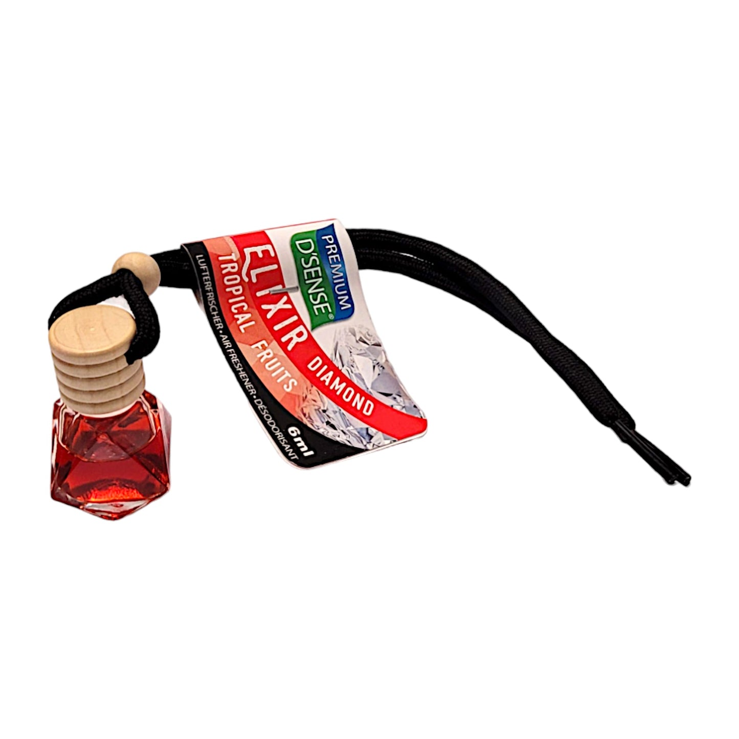 Premium D' Sense Auto Lufterfrischer in Glasflasche mit Aufhänger 6ml