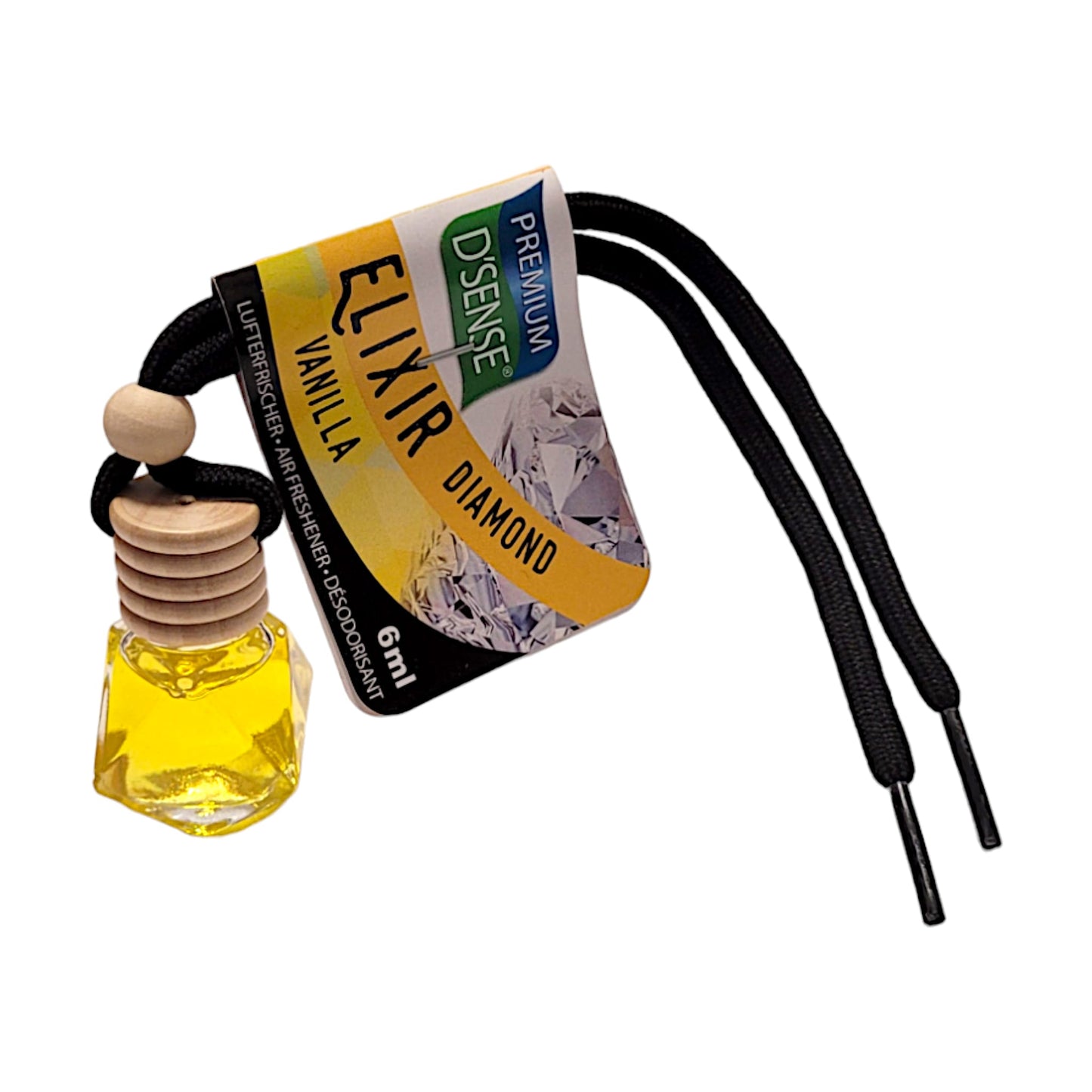 Premium D' Sense Auto Lufterfrischer in Glasflasche mit Aufhänger 6ml