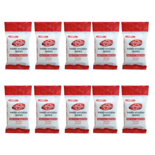 10x Lifebuoy Hand Hygiene Wipes Feuchtücher Taschengröße 10er Pack