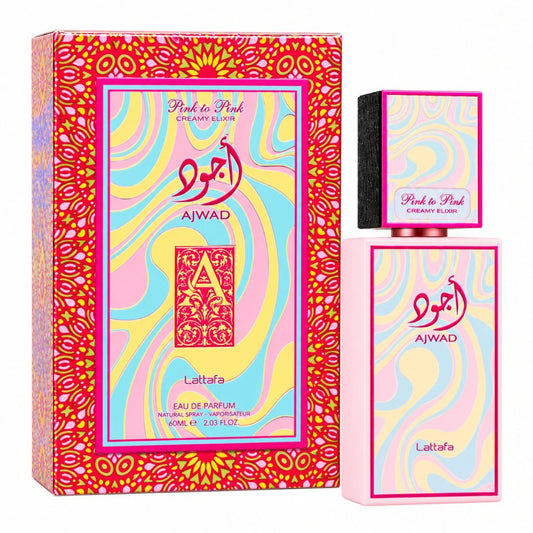 Lattafa Ajwad Pink to Pink Creamy Elixir Eau de Parfum 60 ml – cremiger Damenduft mit Himbeere, weißer Schokolade und Vanille