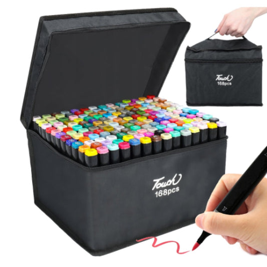 Alkoholmarker Set 168 Farben Touch Marker doppelseitige Filzstifte mit Tragetasche für Manga Illustration Zeichnen