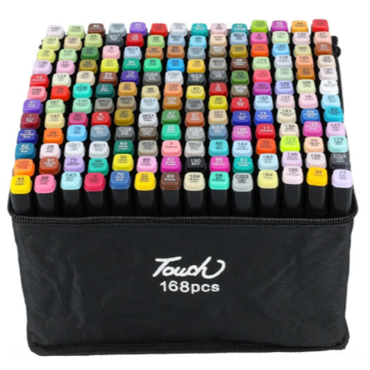 Alkoholmarker Set 168 Farben Touch Marker doppelseitige Filzstifte mit Tragetasche für Manga Illustration Zeichnen – Bild 2