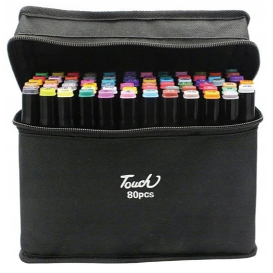 Alkoholmarker Set 80 Farben doppelseitige Twin Marker mit Etui – 6 mm und 1 mm Spitze für Kinder und Erwachsene – Bild 2