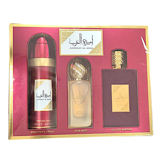 Asdaaf Ameerat Al Arab 100ml EDP Set mit Haar Mist + Deo Spray