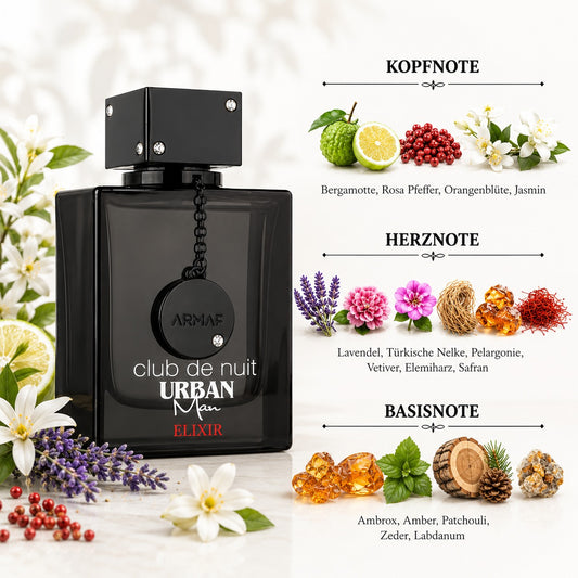 Armaf club de nuit Urban Man Elixir EDP + Parfümzerstäuber (leer)