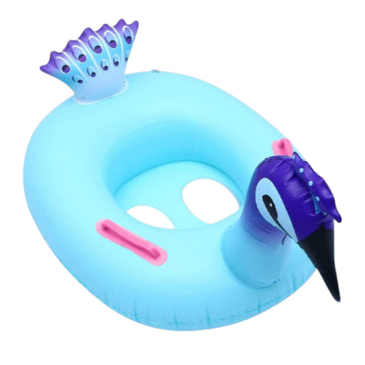 Aufblasbarer Pfau Schwimmring für Kinder 60 cm Babyschwimmring mit Haltegriffen