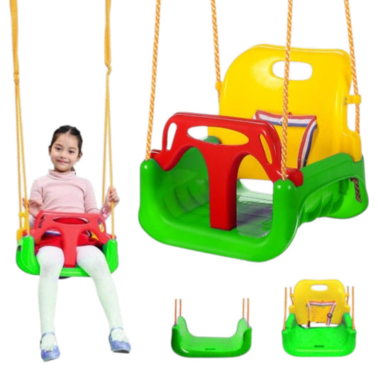 3-in-1 Kinderschaukel – Babyschaukel mit Rückenlehne & Sicherheitsbügel Grün