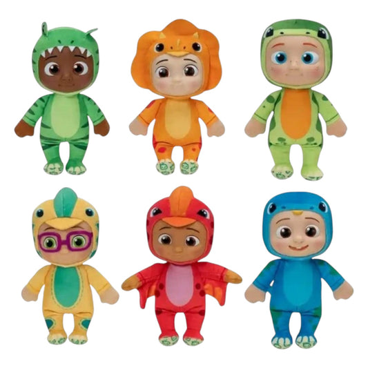 Cocomelon Plüsch Figuren 20 cm JJ & Freunde im Dino Kostüm