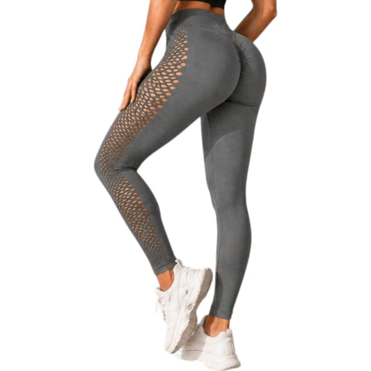 Damen Leggings Push Up Grau – High Waist Fitness Leggings Figurformend