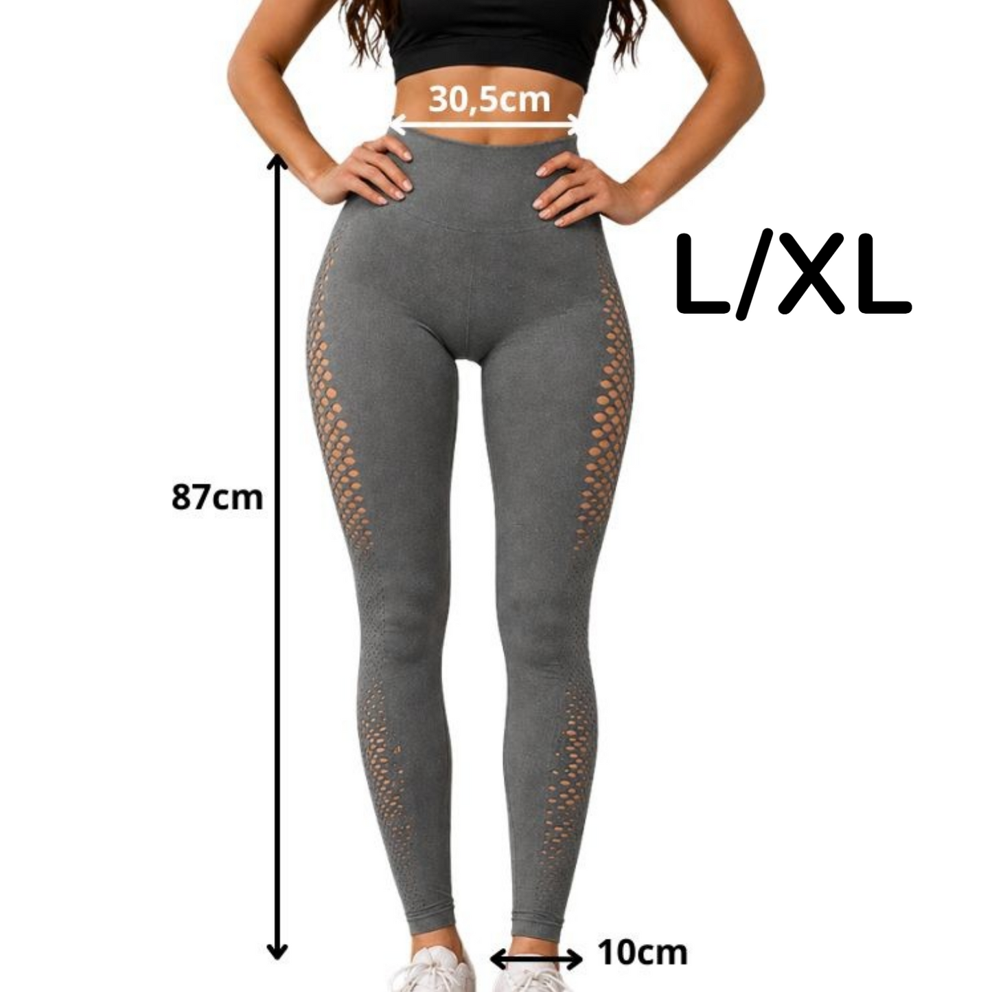 Damen Leggings Push Up Grau – High Waist Fitness Leggings Figurformend
