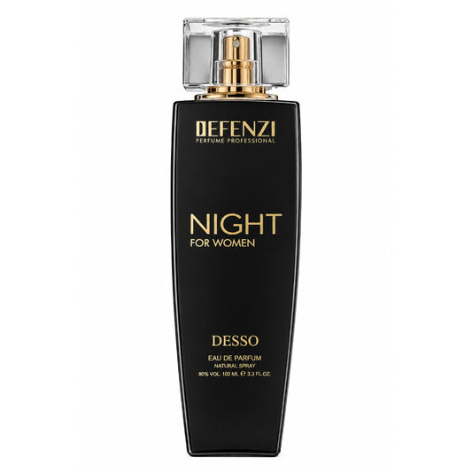 Jfenzi Desso Night Women Eau de Parfum 100 ml – blumig-pudriger Damenduft mit Pfirsich, Jasmin und Sandelholz