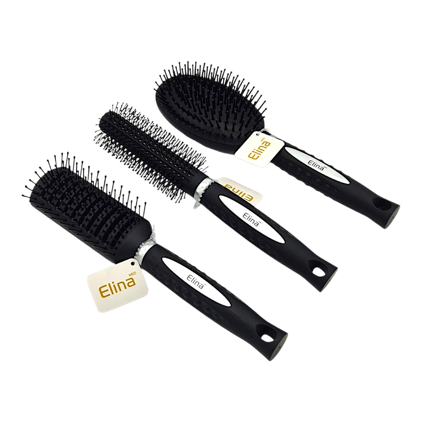 Haarbürste Set 3 Teilig von Elina in Schwarz