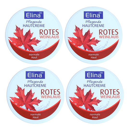Elina Hautcreme Normale Haut Rotes Weinlaub Creme 4x150ml=600ml