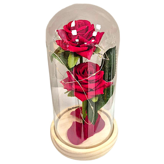 Ewige Rose 2er im Glas mit RGB licht Rose Geschenke für Frauen