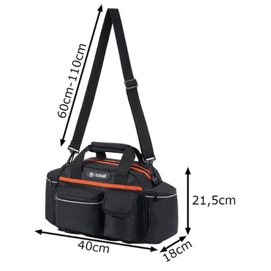 Fahrrad Gepäckträgertasche 15L schwarz – wasserdicht, 40x21,5x18 cm, mit Schulterriemen und Reflektor – Bild 4