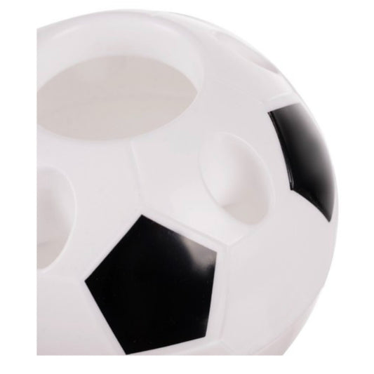 Maaleo Fußball Stiftehalter Schreibtisch-Organizer mit Schreibwaren-Set für Kinder, weiß-schwarz, Ø 11 cm – Bild 3