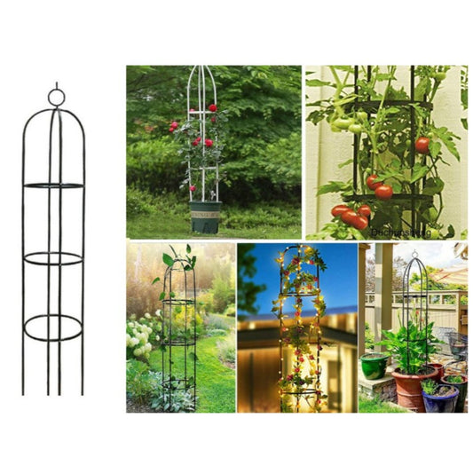 Gartenpergola 190 cm Metall Rankhilfe für Rosen, Kletterpflanzen & Blumen