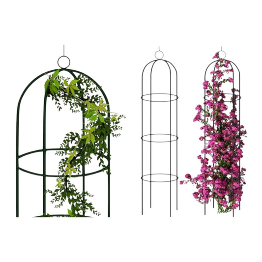 Gartenpergola 190 cm Metall Rankhilfe für Rosen, Kletterpflanzen & Blumen